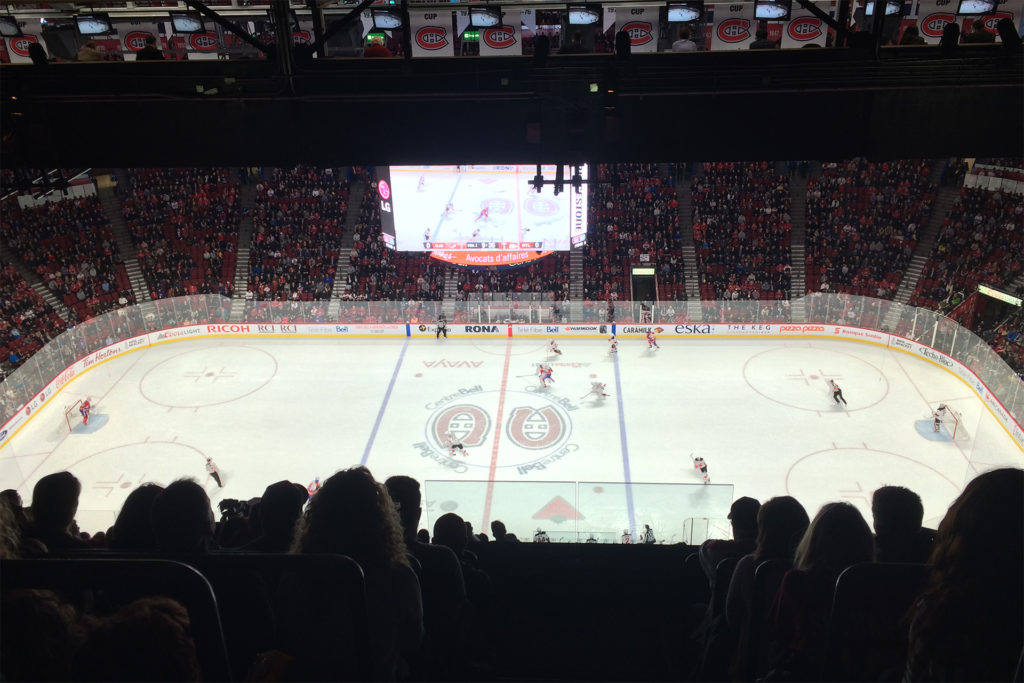 match de hockey au centre bell de Montréal